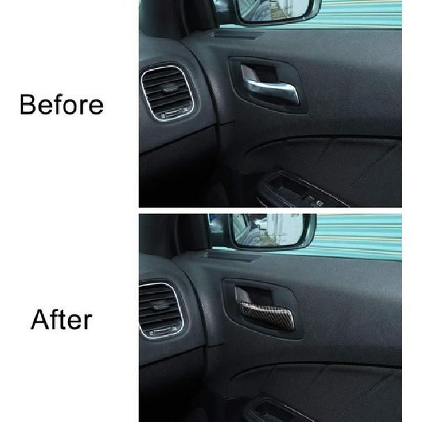 4PCS Inner Door Handles Cover Trim ABS Carbon Fiber for 2011- Dodge Charger