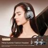 Retro Trendy Wireless Headphone Bluetooth 5.3 Long Battery Life Stereo Music Sport Foldable OverEar Headset with Noise Reduction RGB Light