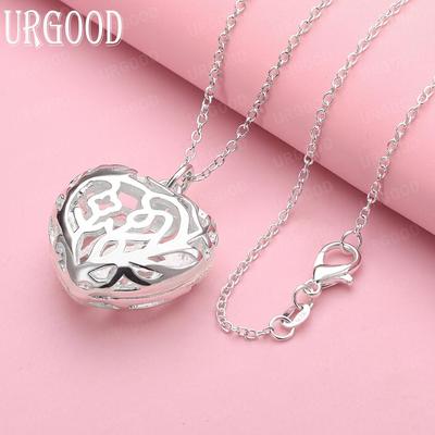925 Sterling Silber Hochzeitsgeschenk Schmuck Herz Anhänger Modisches Halsband