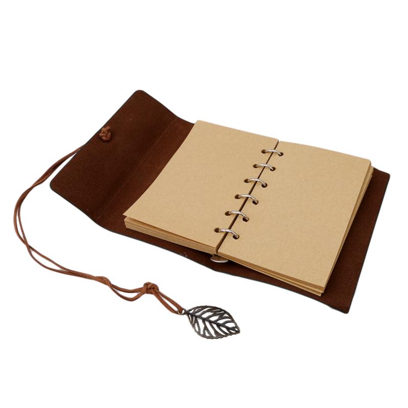 Retro Leaf Notebook School Office Stationery Diary Notepad Literature PU Leather Note Book Traveler Journal Planners Gifts