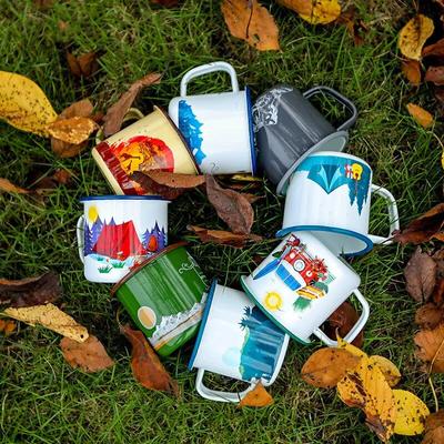 1 pcs 270ml Outdoor Protable Camping Esmalte Caneca de Cerveja Casa Café da Manhã Vinho Leite Chá Xícara de Café Espessura Canecas Suco Copos