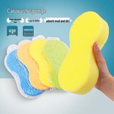 Grande Éponge Nid d'Abeille Haute Densité pour Lavage et Cire de Voiture - Bloc Compressé en Forme de 8