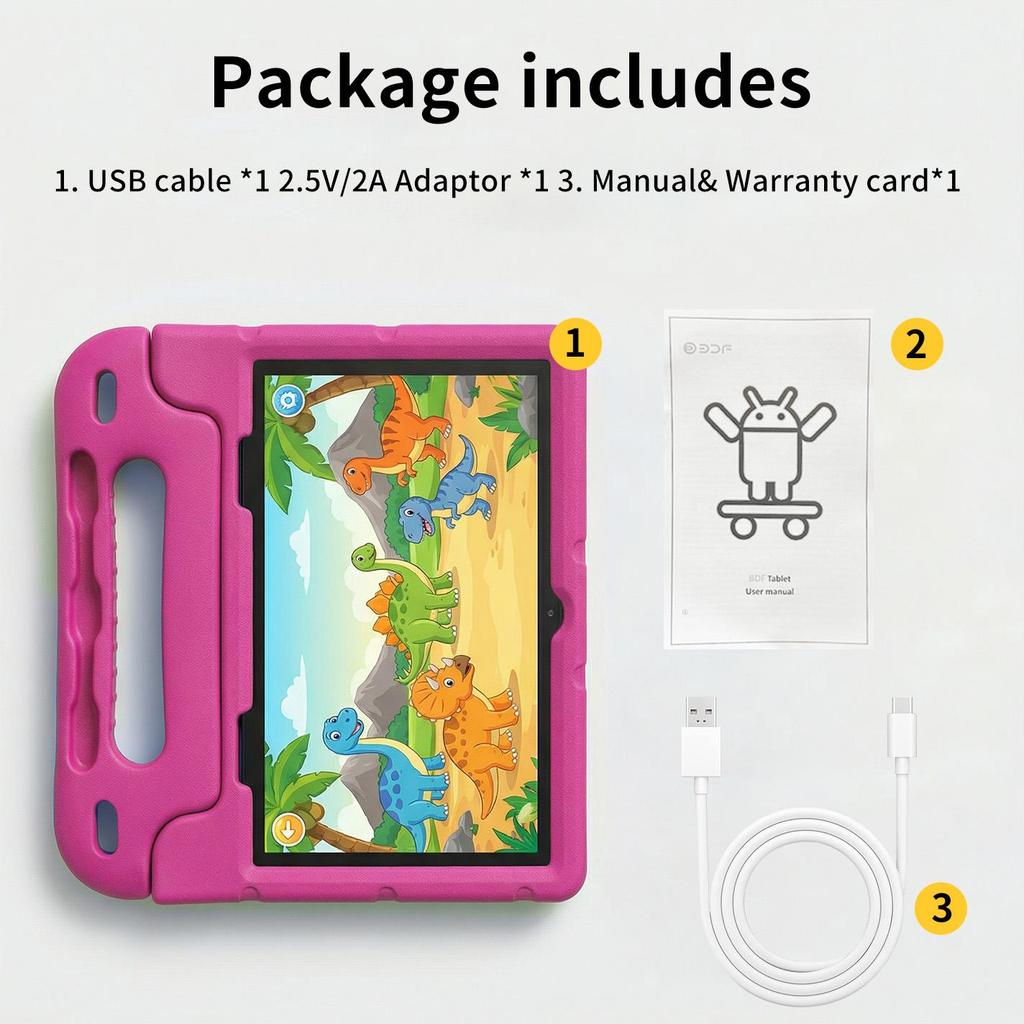 10.1 Inch Kids Tablet Quad Core 8GB+64GB WiFi Bluetooth Educational Software Tablets Children's Gifts