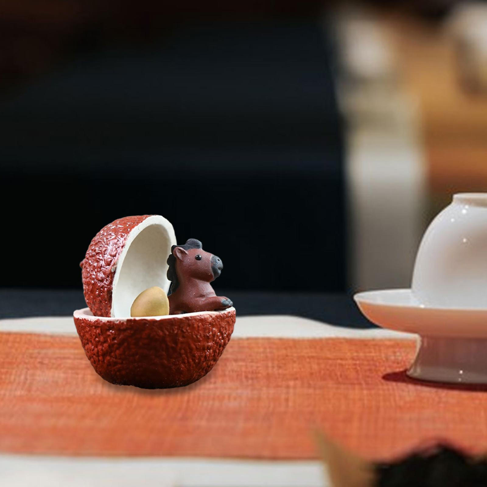 

Чайный питомец Статуэтка лошади Глина Сувенир для вечеринки Прочный, Аксессуар, Украшение Мини-фигурка для стола Дни рождения красный