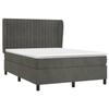 3129334 vidaXL Lit à sommier tapissier et matelas Gris foncé 140x200cm Velours