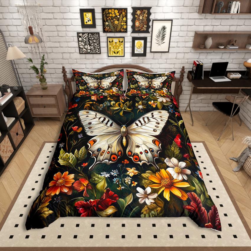 Comforter Homewish Rustic Hummingbird Modern Aesthetic Art Comforter Setcountry Flower Floral Bed Set For Girl