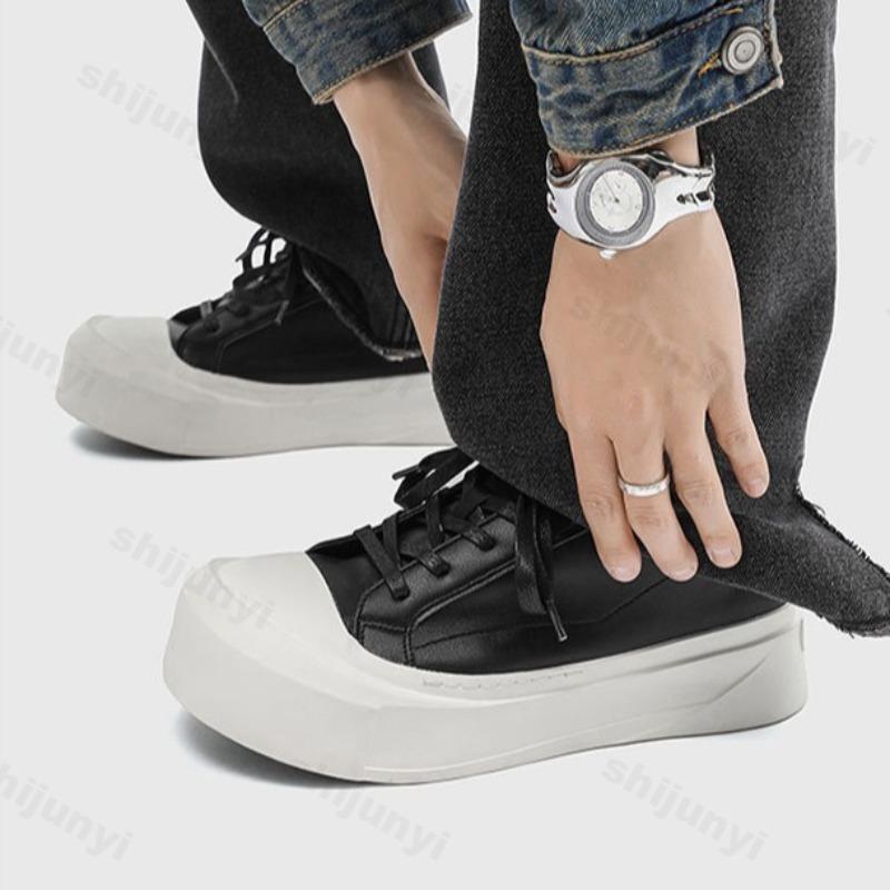 Fashion Niche Color Block Men's Thick Soled Casual Shoes 2025 Autumn Fashion Trend Comfortable Versatile Fashion Low Top Chunky sneakers