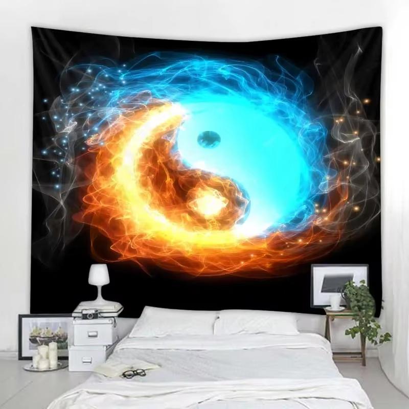 Bohemian Aesthetician Indian Mandala Wall Meditation Seven Chakra Tapestry Hanging Fantasy Wings Tapestry Wall Decor 40CMX60CM
