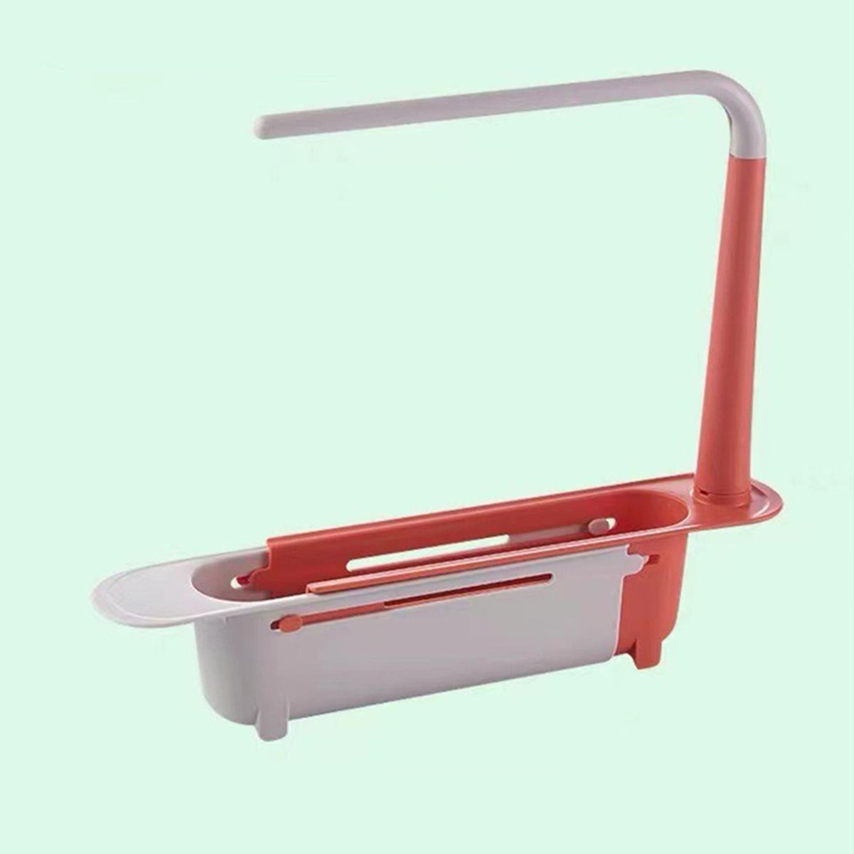 Expandable Kitchen Sink Drain Rack Storage Rack Space-Saving, Multi-Functional Storage & Filtration Basket