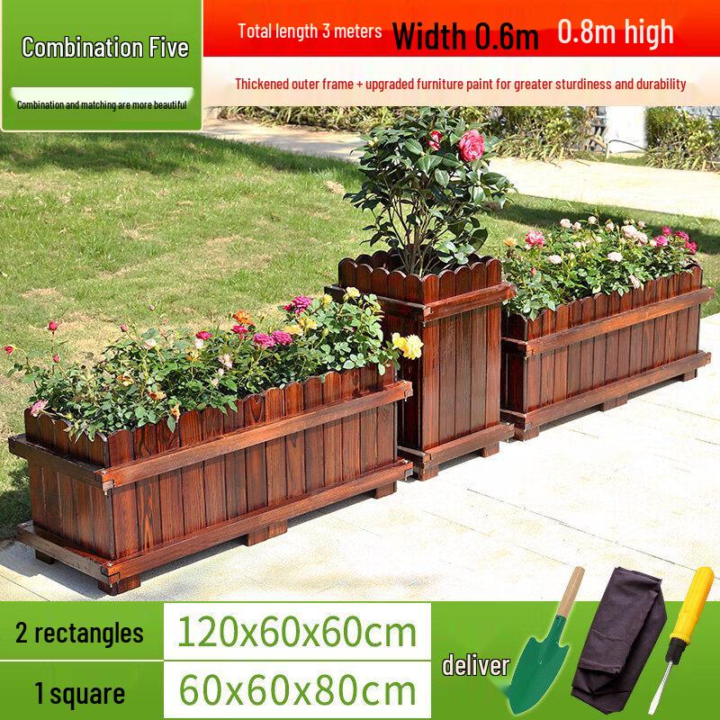 Outdoor Treated Wood Planter Box