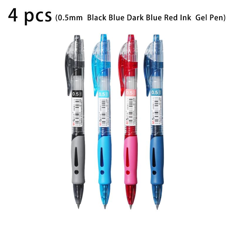 M&G 4pcs/8pcs 0.5mm Black Blue Dark Blue Red Ink Gel Pen Signing Pen School Supplies Office Supplies Stationery Gift