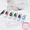 Pear Genuine Natural Blue Topaz 925 Sterling Silver Water Drop Hoop Earrings for Women Fashion Statement Gemstone Jewelry
