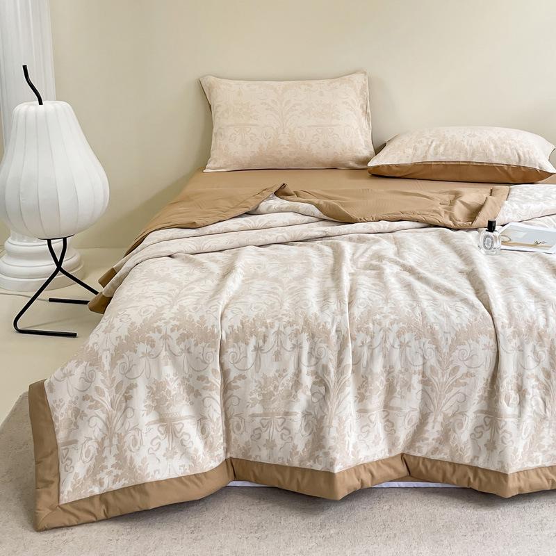 Pure Cotton Three-Layer Gauze Jacquard Summer Quilt Set - Cooling & Comfortable