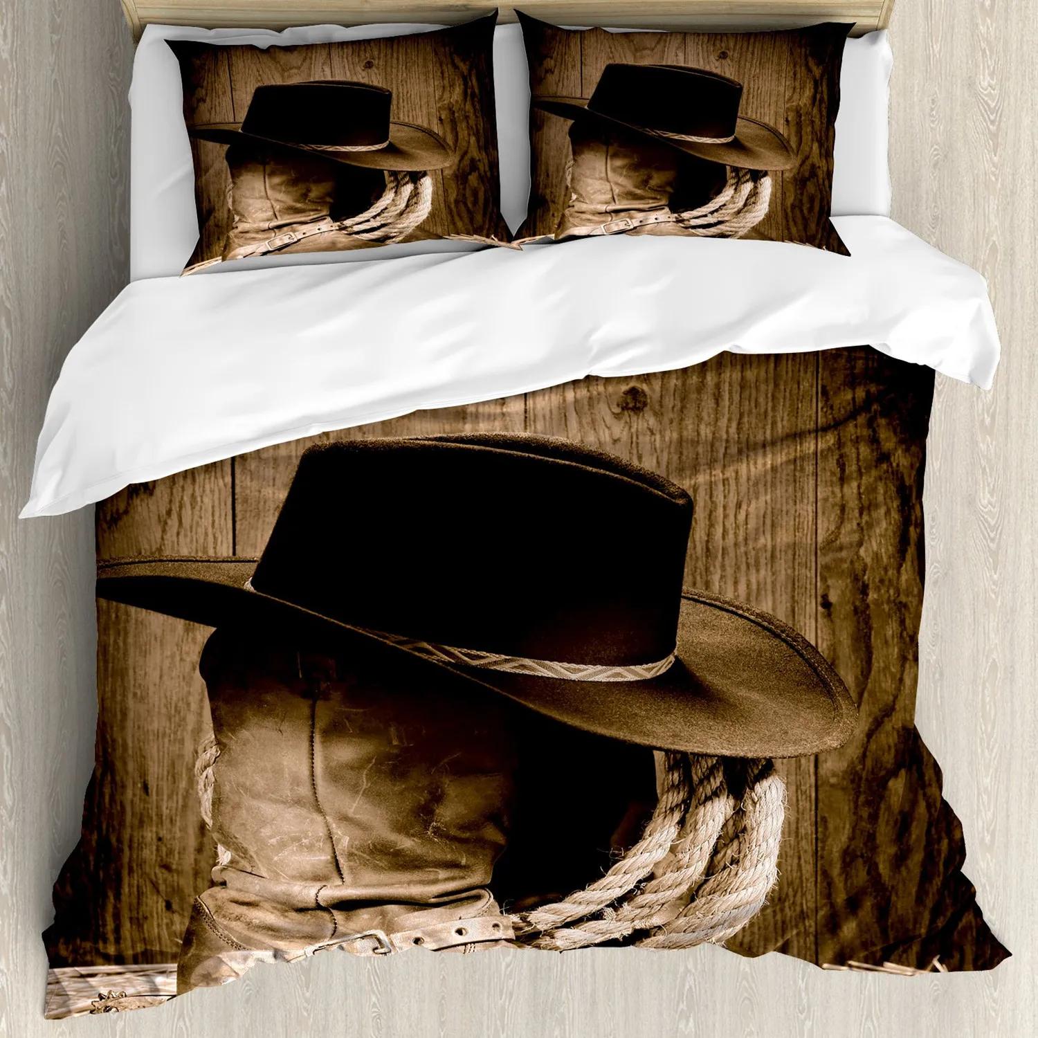 

Comforter Western American Cowgirl Leather Boots Rustic Wild West Theme Cultural Double Queen King Polyester Qulit Comforter (quilt)-EU Single(135*200cm)3pcs