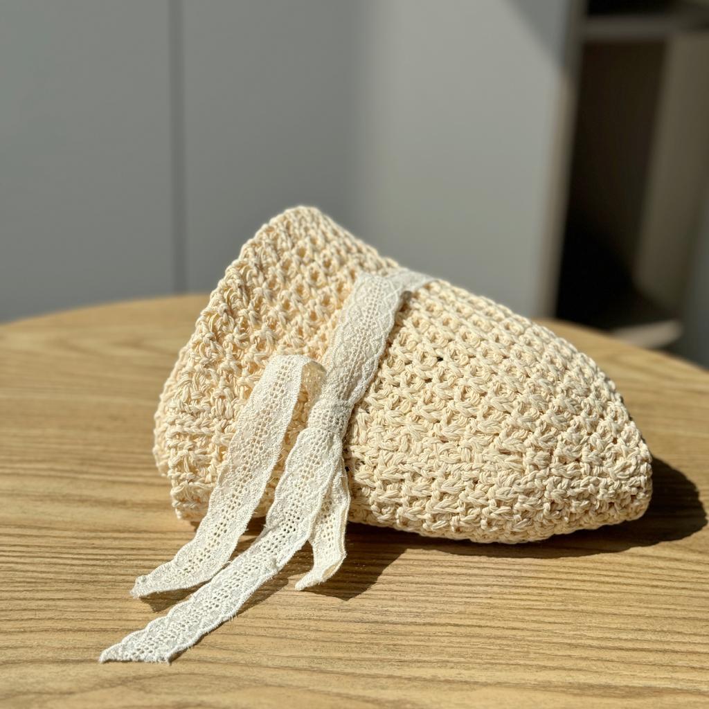 New Bucket Hat Large Brim Women's Beach Hollow Knitted Hat Women's Sun Hat Foldable