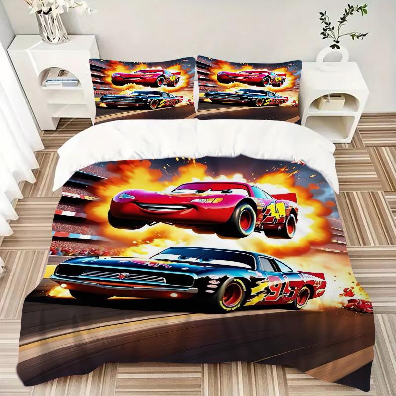 Cars Adventure Print 3Pcs Bedding Setduvet Cover With 2 Bedropillowcase Home Birthday Gift