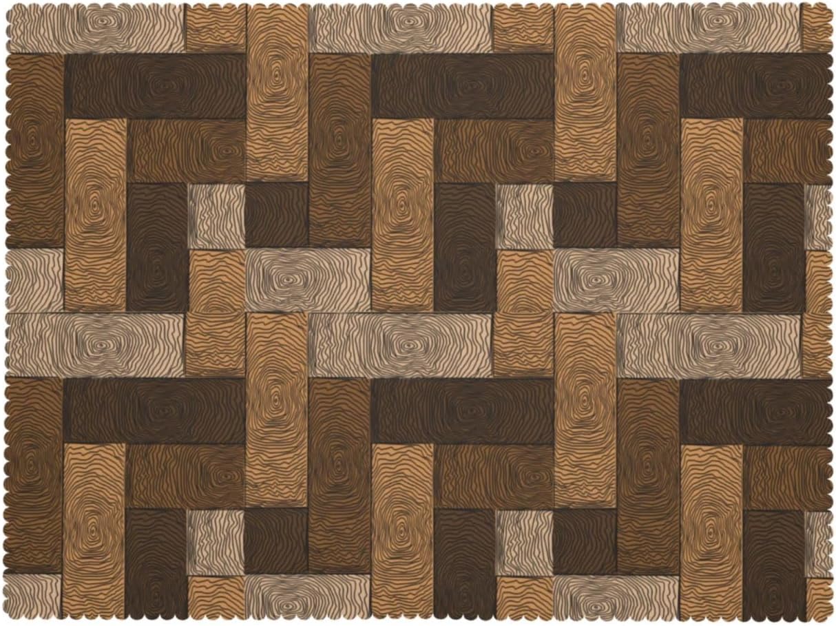 Bruin Beige Parketpatroon Tafelkleed, Houten Stijl Rechthoekig Wasbaar Tafelkleed voor Huis Eetkamer Keuken Feest Decoratie 100x160cm