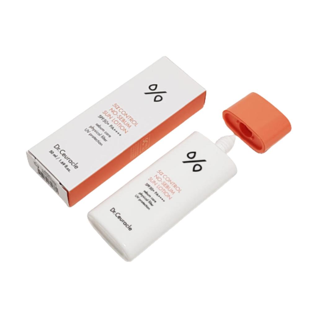 Доктор. Ceuracle Control No Sebum Солнцезащитный лосьон 50 мл SPF50+ PA++++ / Ненано-минеральный солнцезащитный крем для жирной обезвоженной кожи
