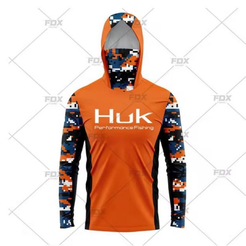HUK Tuta da Pesca con Cappuccio e Maschera per Sport all'Aperto Leggera Protezione Solare Maniche Lunghe Luya