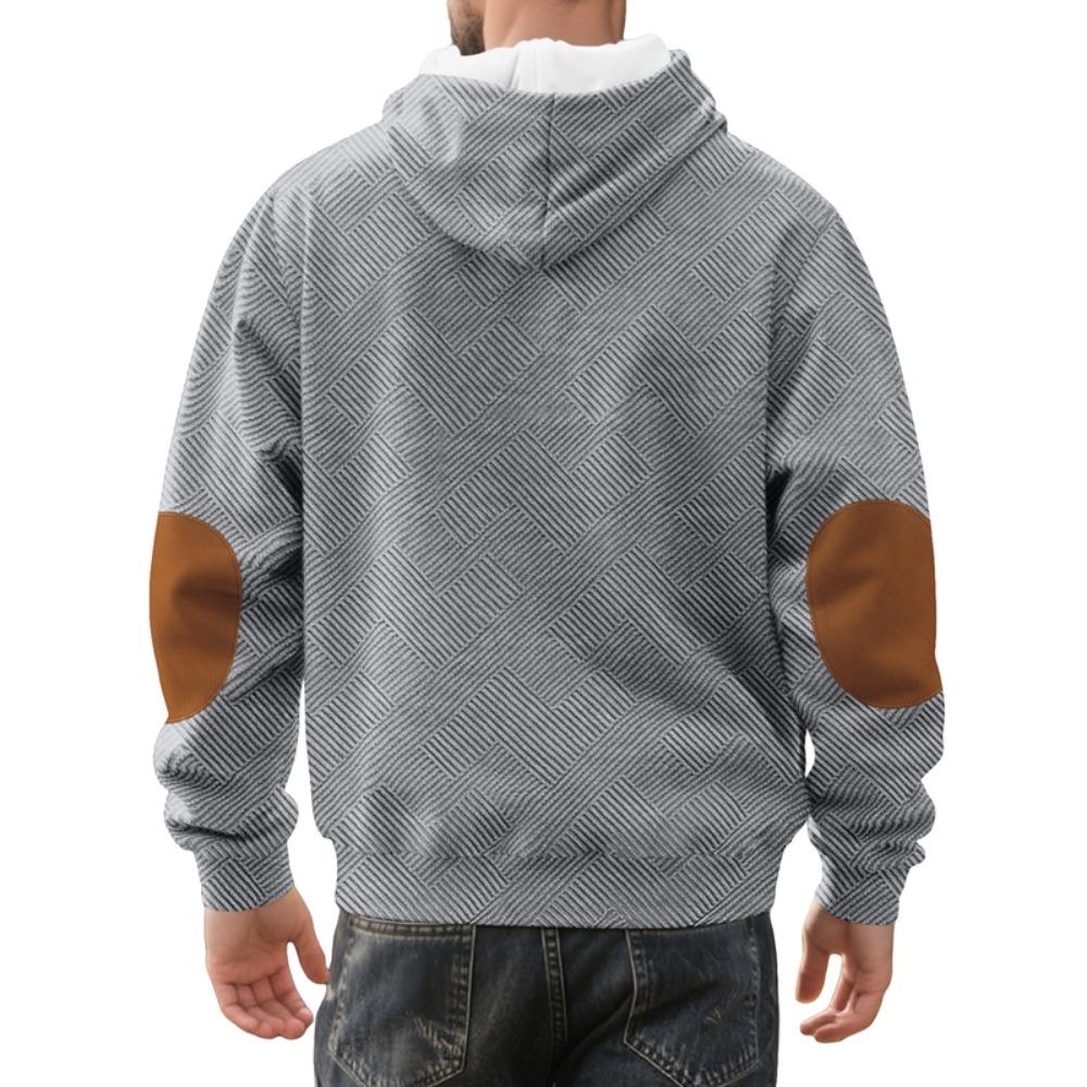 New Mens Fashion Pullover Hooded Long Sleeve Drawstring Button Sweatshirt Streetwear Texture Athletic Hiking Outdoor Jackets