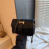 Chic Black Pu Leather Crossbody Bag For Women Stylish Versatile Small Square Handbag