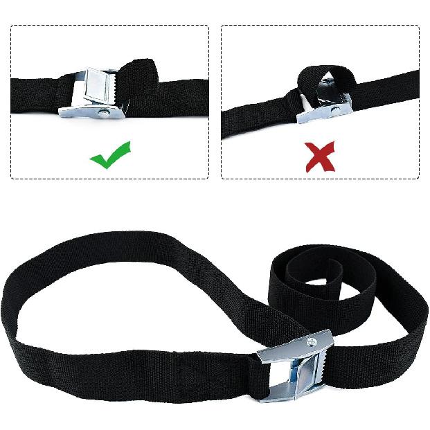 2PCS Lashing Straps with Buckles Adjustable, Up to 600lbs,Tie Down Straps for Motorcycle, Cargo, Trucks,Trailer,Luggage (1" x 3.3')