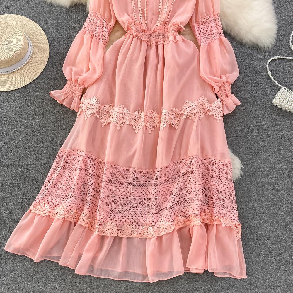 Новое повседневное весенне-летнее однотонное тонкое полное женское платье трапециевидной — фото 20