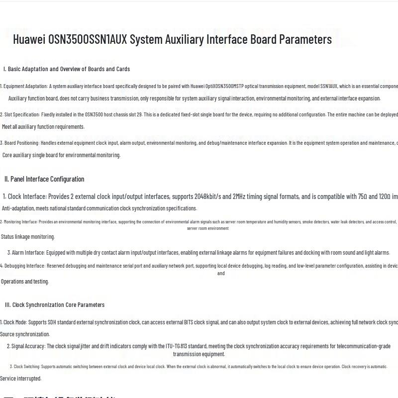 Huawei OSN Series Optical Transmission System Interface Boards
