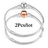 2 Stück/Los Sonderangebot 3mm Silberfarbene Schlangenkette Charm-Armband Für Damen Herren Passend für DIY-Armbänder Schmuck Geschenk