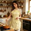 Ruffle Trim Cooking Apron Plain Design Princess Cosplay Apron New Short Waitress Apron  Home Use