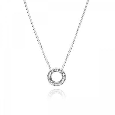Pandora 397436cz Signature Heart Of Pandora Silver Necklace