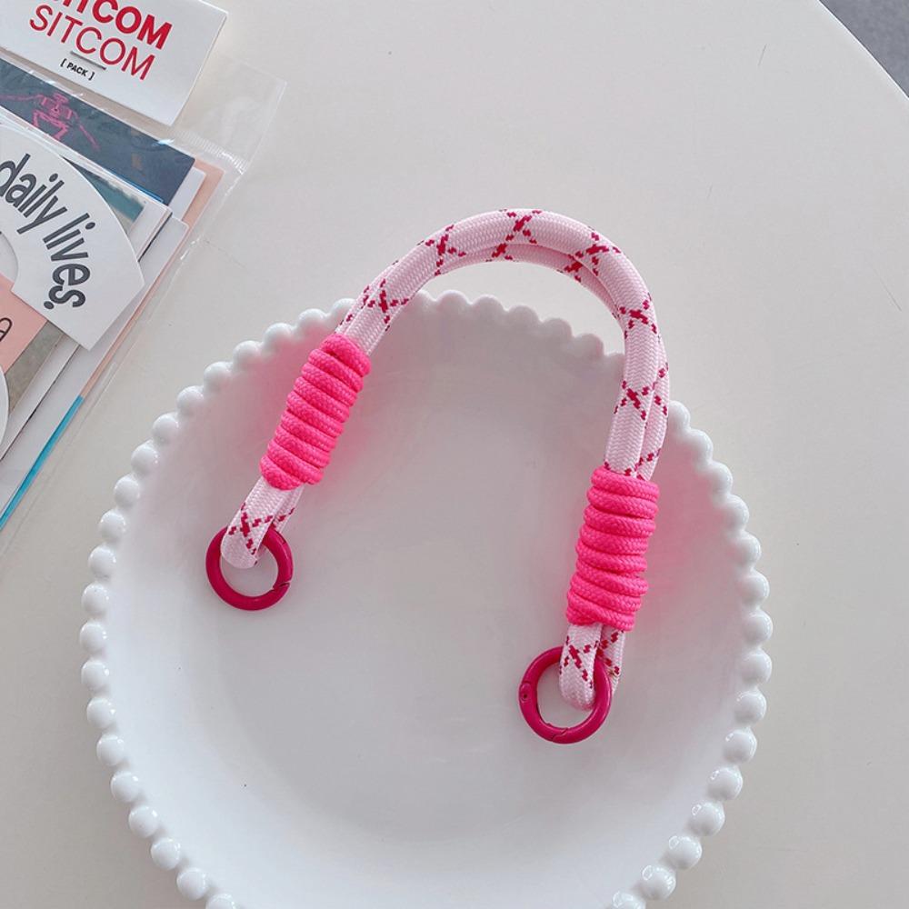 Rainbow Lanyard Strap Portable Rope Keychain Exquisite Hanging Chain Ring  Woman