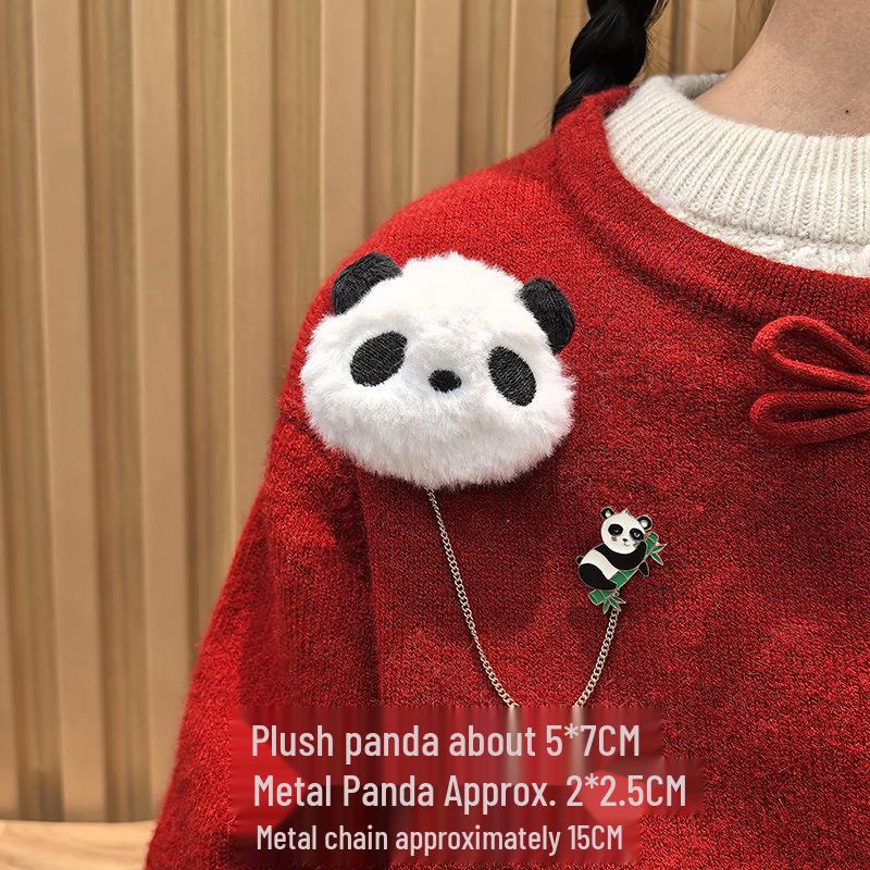 Adorable Red Panda Brooch: Cute Plush Backpack Pin for Students, Couples & Women - Perfect Birthday Gift