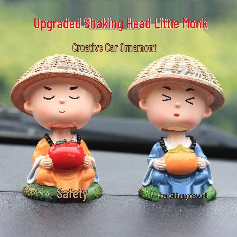 Creative Calm Monk Car Ornament: Cute Dashboard Decoration for Men and Women
