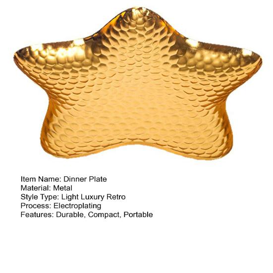 Creative Star-Shaped Metal Dessert Tray Small Appetizer Plate for Cake Fruit