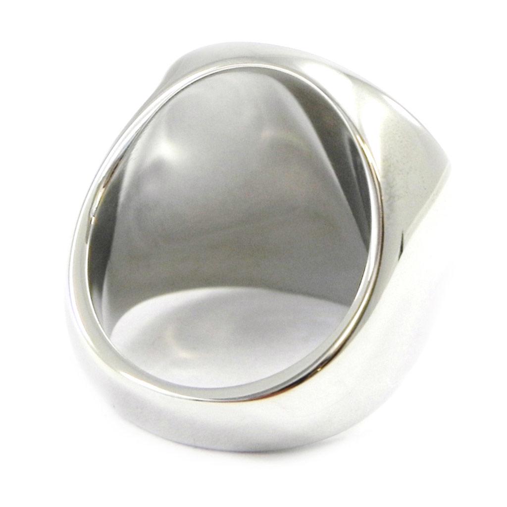 Černý stříbrný ocelový prsten 'Flora'