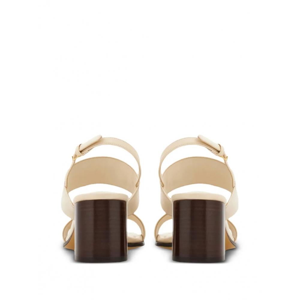 Salvatore Ferragamo Ferragamo 55mm Gancini Buckle Leather Sandals Neutrals