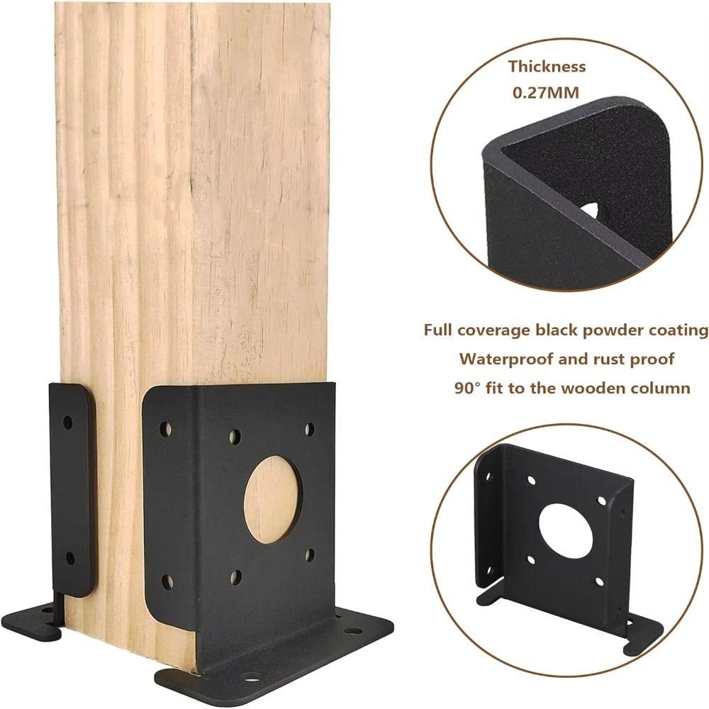 2pcs Easy Installation Wood Fence Pergola Brackets Sturdy Support Wood Fence Post  Home Outdoor