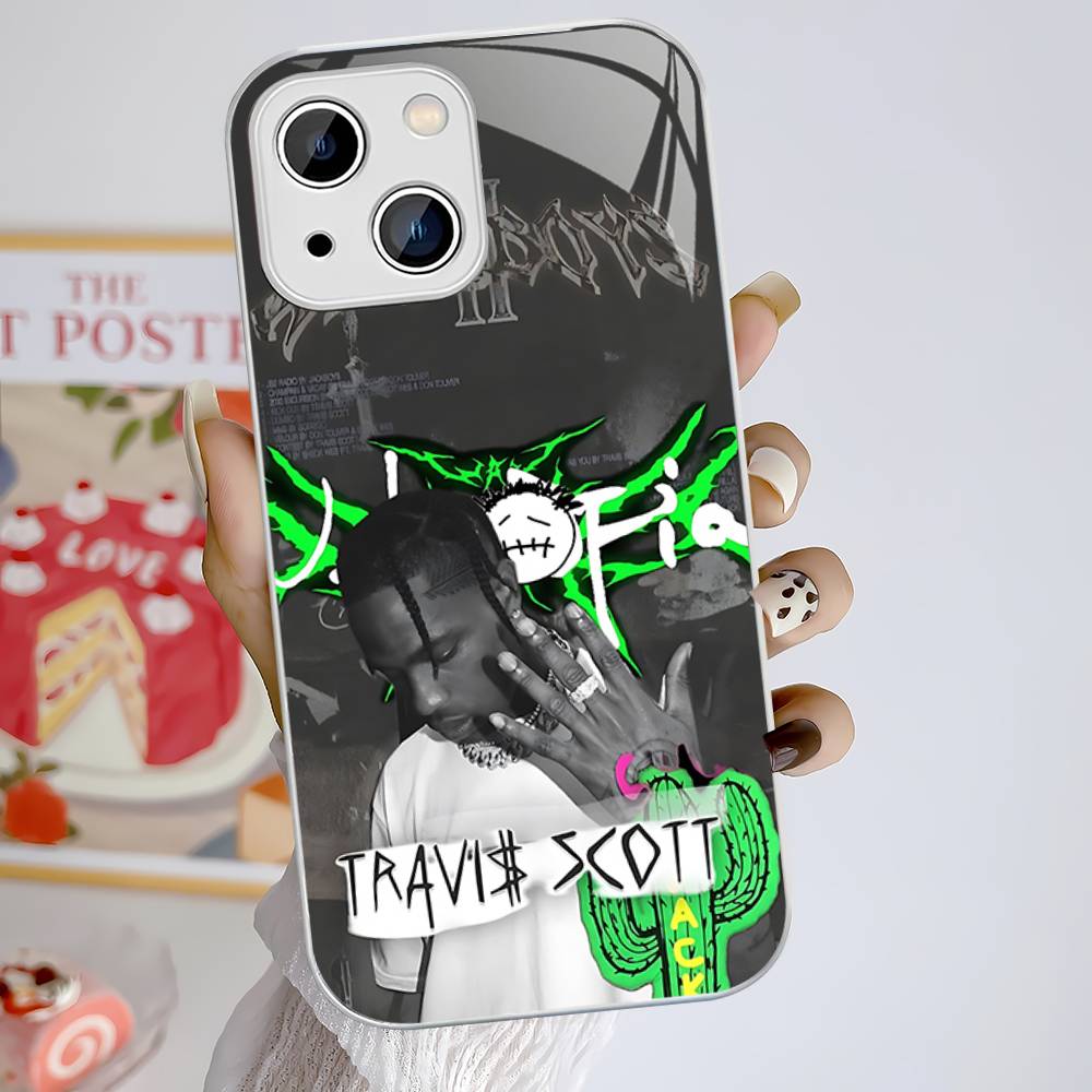 

Чехол из закаленного стекла с изображением Трэвиса Скотта для iPhone 14 13 12 Mini 11 Pro XS Max X XR 14 Plus iphone 12 mini