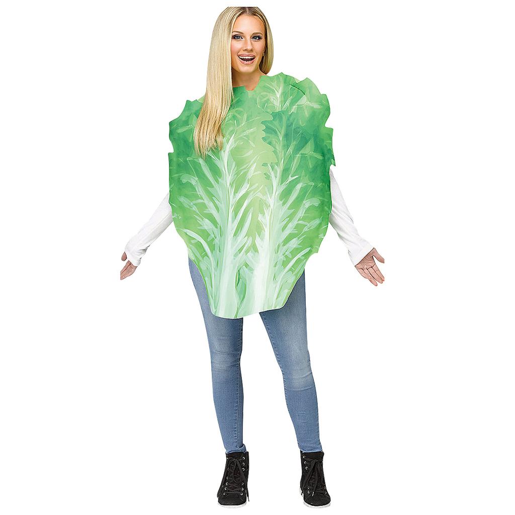 Costume per BBQ Vegetale con Stampa Nuova in Spugna di Halloween, Abito per Esibizioni sul Palco, Vestito Creativo per Feste, Tutina con Stampa Divertente
