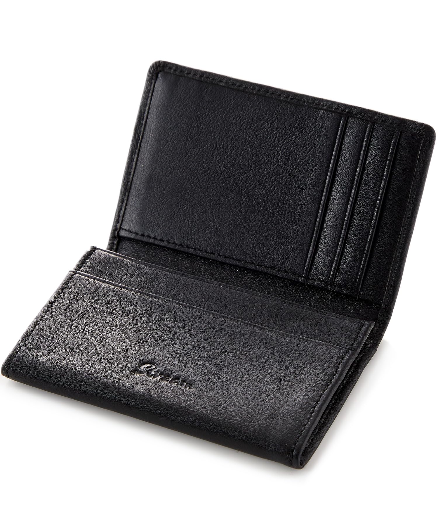 

и визитница подлинная большая наппа 50 шт [STREAM] [мягкая, не царапается] держатель, кожа, мужской, вместимость, кожа, (черный)