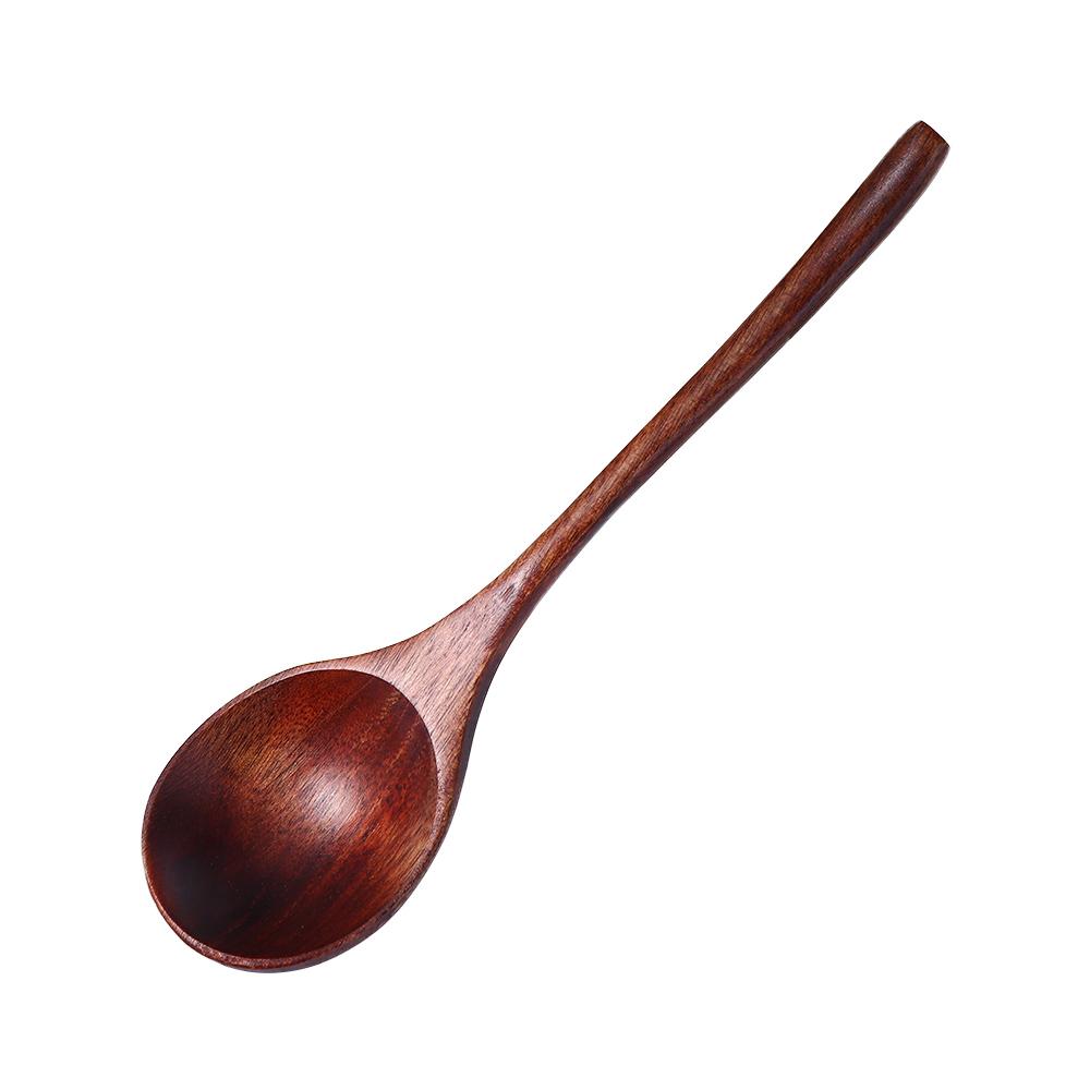High Quality Japanese Style Dessert Kitchen Wood Handle Coffee Utensils Wooden Spoon Soup Spoon Tableware