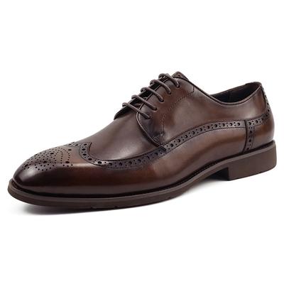 Fashion Italian Genuine Leather Men's Derby Shoes Breathable Anti-Slippery Official Top Layer Cowhide Oxford Flats