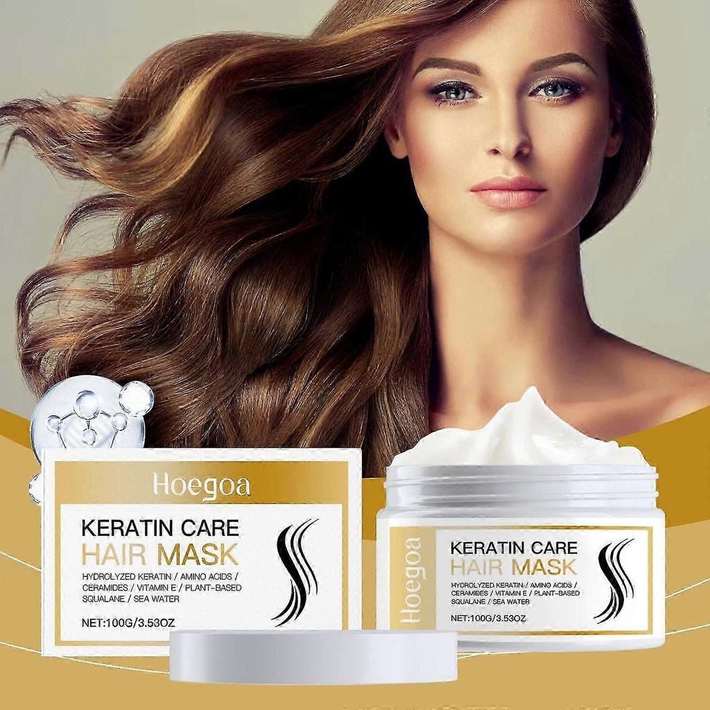 Hoegoa Keratin Hair Mask for Damaged Hair 2-Pack Deep Conditioning Treatment with Natural Ingredients Intense Hydration Repair
