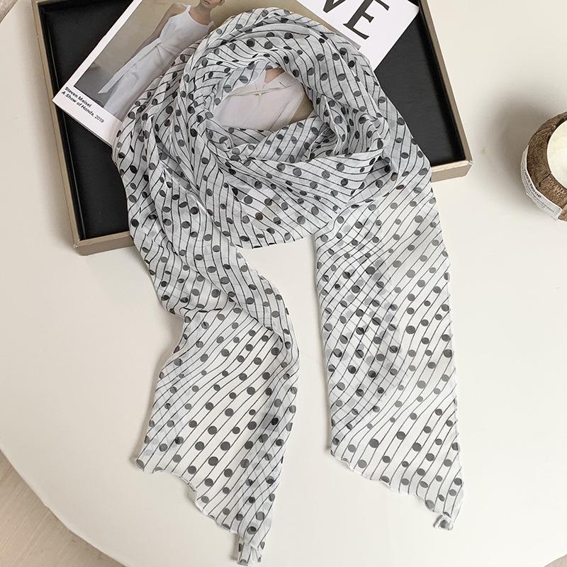 New silk scarf premium printing loose multi-purpose simple polka dot headband leopard print sweet cool streamer