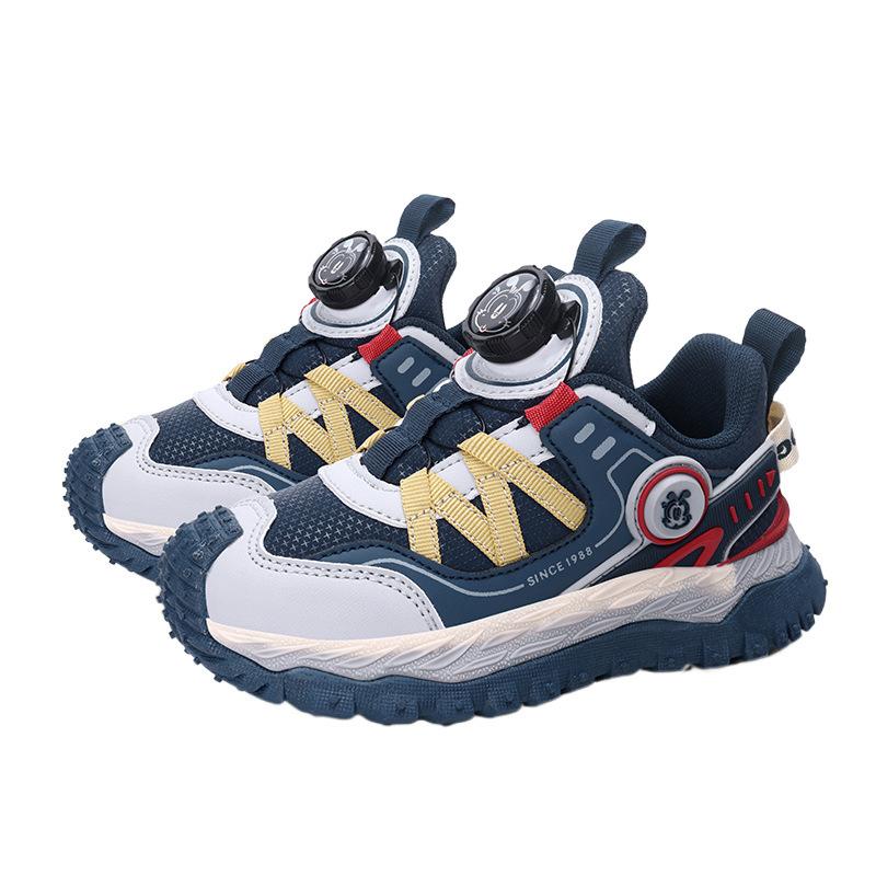 Babu Bean Sneakers 2025 Leather Surface Children's Autumn and Winter Running Shoes Dad Boys and Girls Shoes Fashion Waterproof