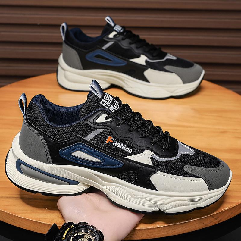 

Men s shoes 2025 new spring and summer breathable versatile mesh shoes sports and leisure teenagers height-increasing dad Korean version trendy shoes 44