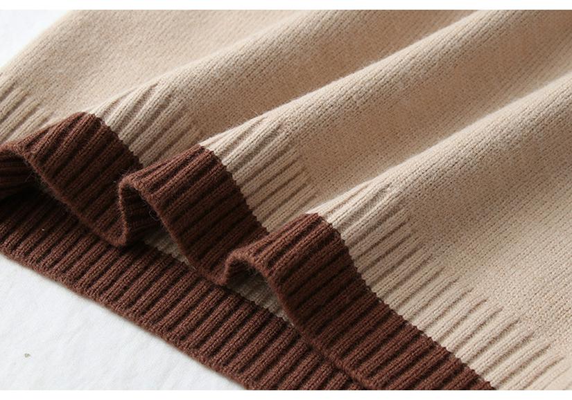 Women's Retro V-Neck Sweater Vest & Plaid Shirt Two-Piece Set - Autumn Winter Color Block Knit Cardigan Japanese Style Fashion