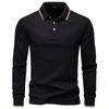 2025 Autumn New Men's Long Sleeved Polo Shirt, Solid Color Men's Top with Lapel, Versatile Polo Shirt for Men
