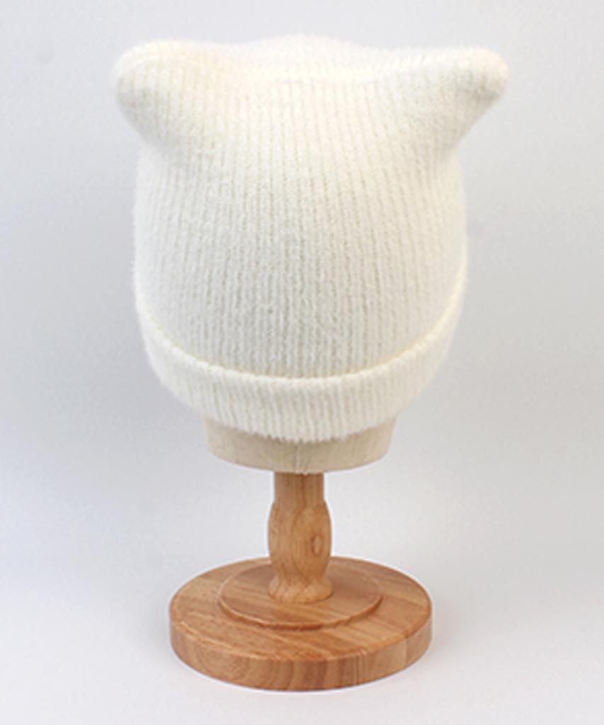 Yunibeosyeolkemiseuteuli Cat Soft Fur Ivory Beanie Cat Beanie